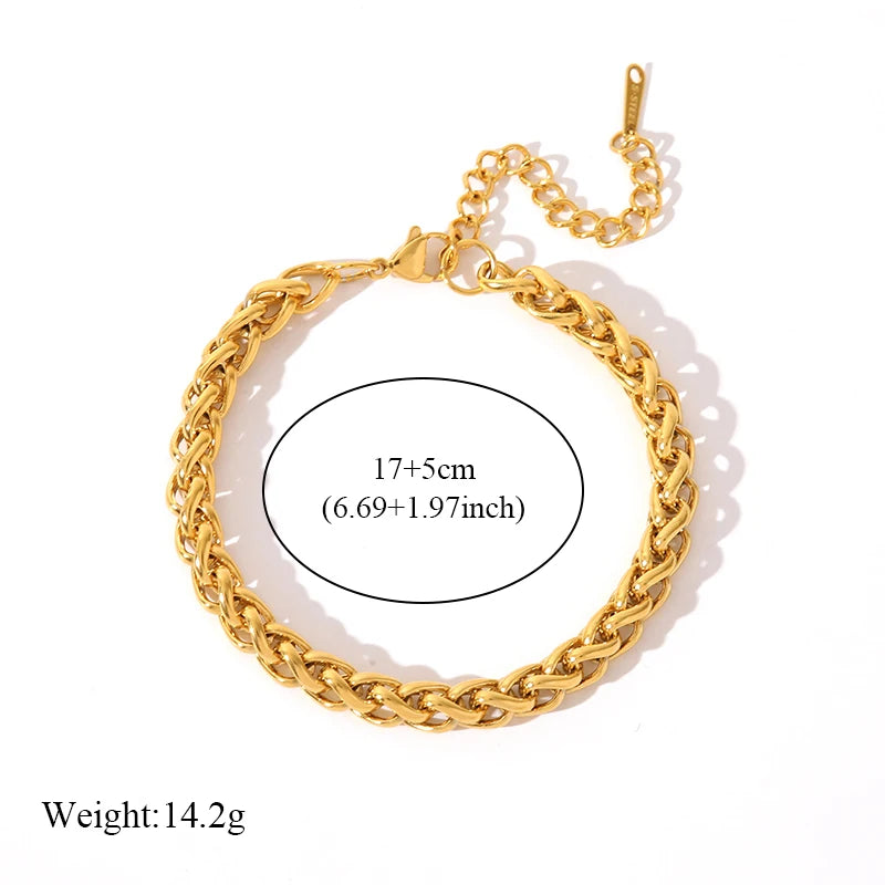 1007 Stainless Steel Twisted Gold Bracelet Bangle