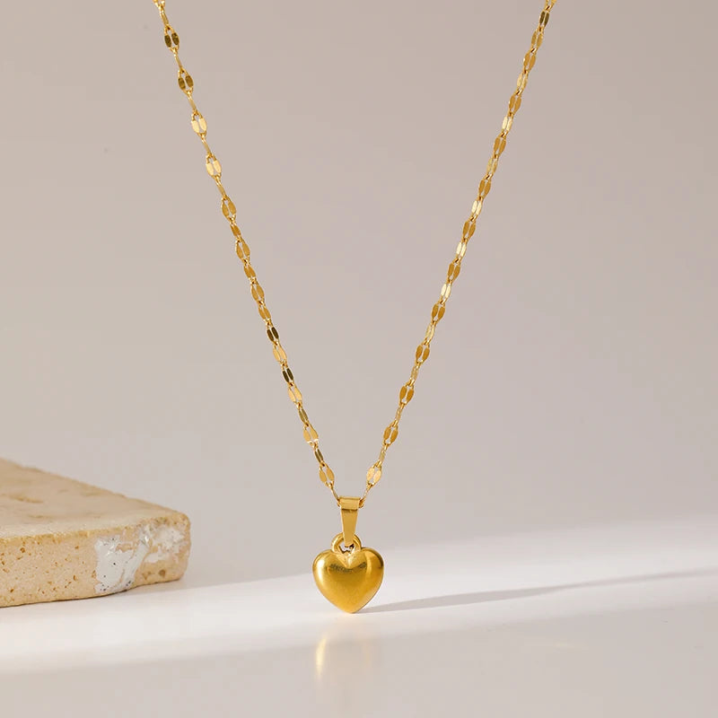 1007 Stainless Steel Heart Love Necklace, Bracelet & Earrings Set