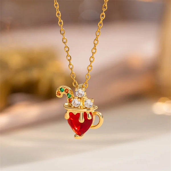 Christmas Enamel Pendant Necklace
