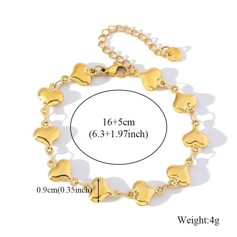 1007 Stainless Steel Colorful Star Zircon Charm Bracelet