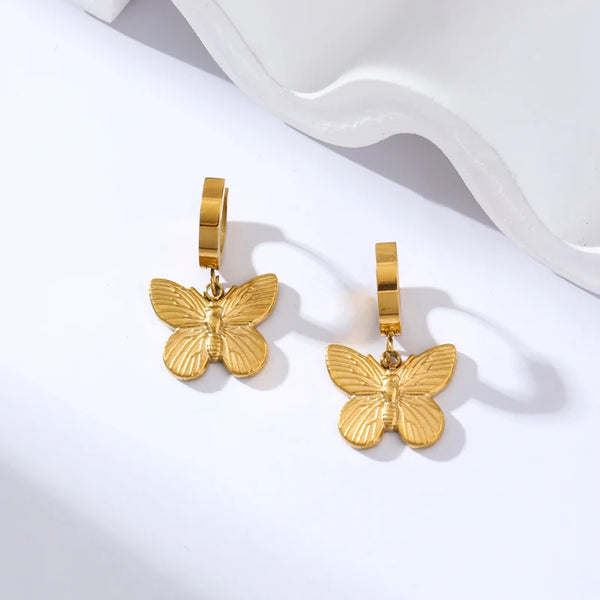 White Stone Shell Earrings