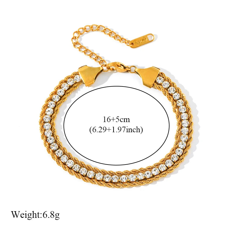 1007 Stainless Steel Twisted Gold Bracelet Bangle