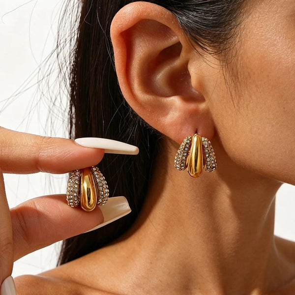 Irregular Zircon Drop Earrings