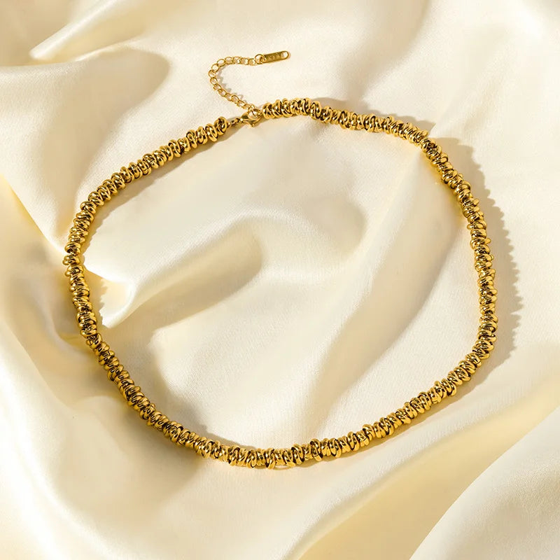 1007 Stainless Steel 2-Color Chain Necklace & Bracelet Set