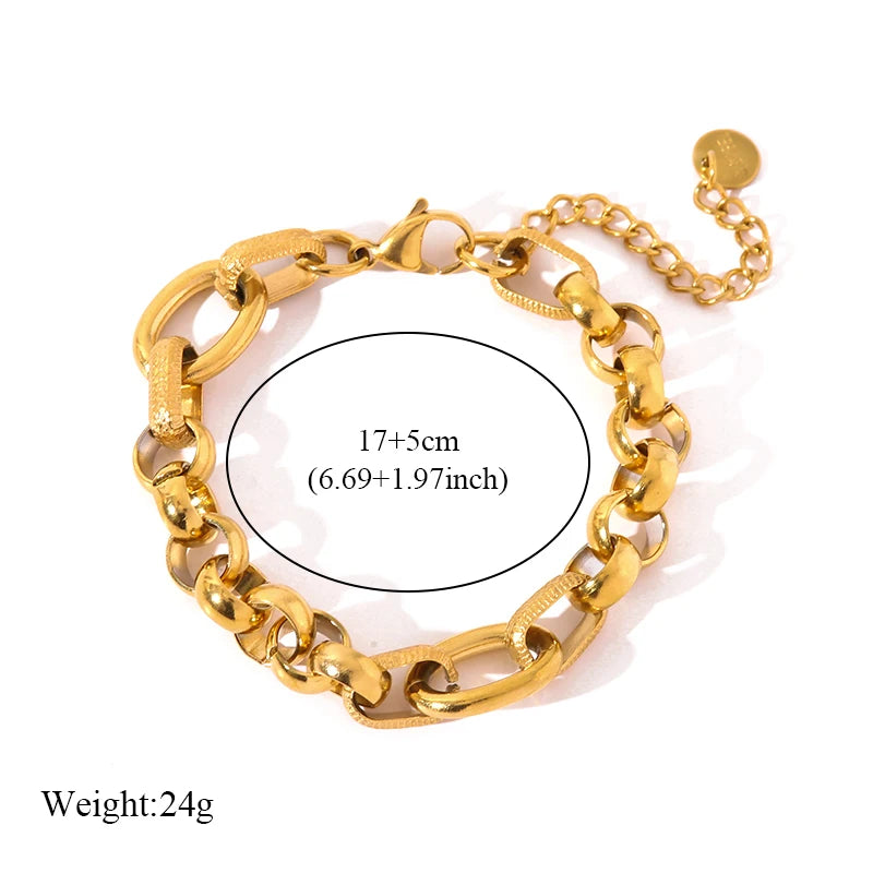 1007 Stainless Steel Twisted Gold Bracelet Bangle