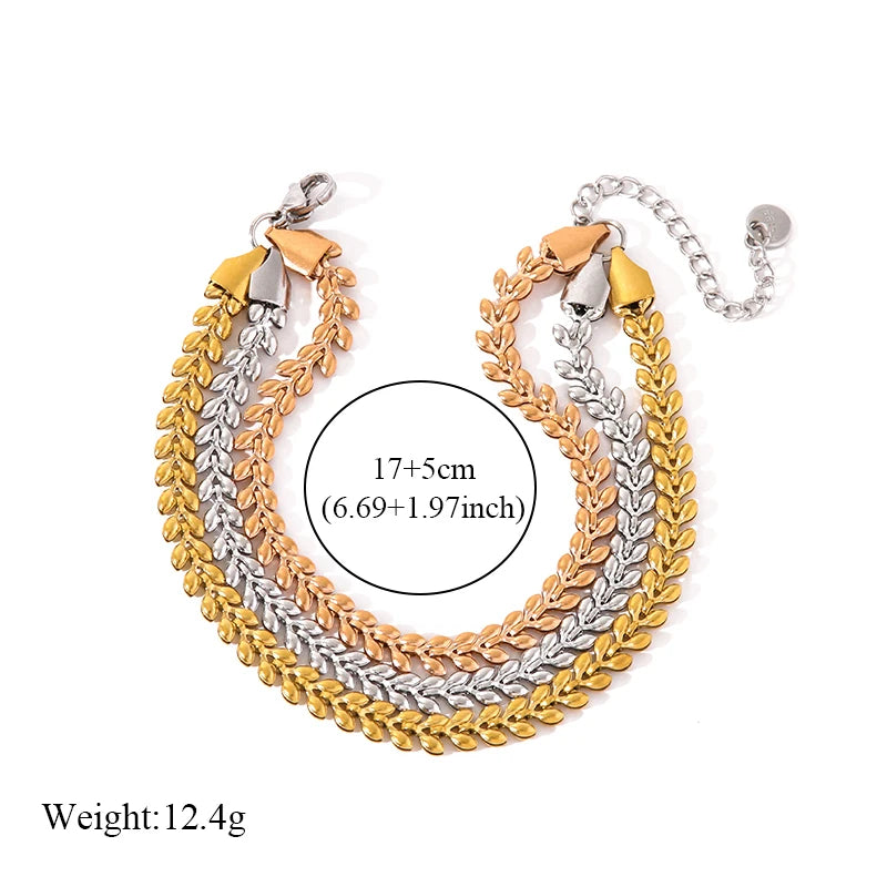 1007 Stainless Steel Twisted Gold Bracelet Bangle
