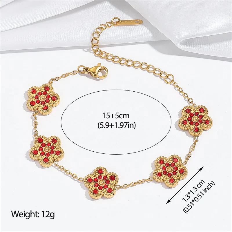 1007 Stainless Steel Colorful Star Zircon Charm Bracelet