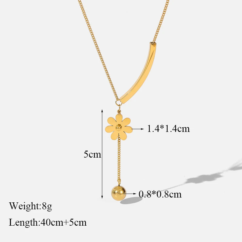 1007 Stainless Steel Heart Pendant Chunky Statement Necklace
