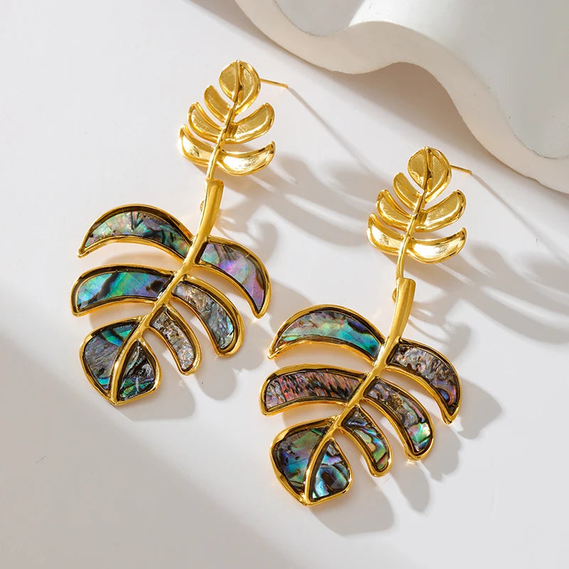 1007 Stainless Steel Blue Stone Drop Dangle Earrings