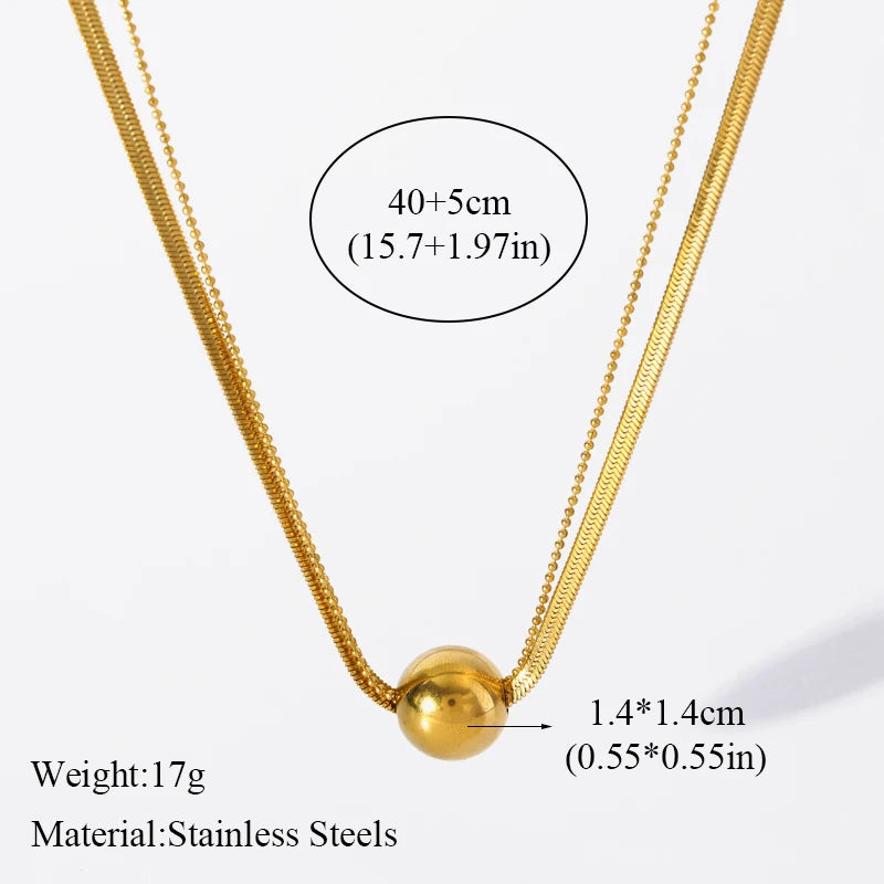 1007 Stainless Steel Heart Pendant Chunky Statement Necklace