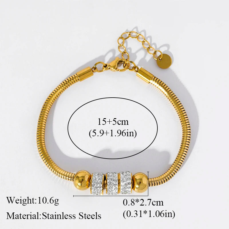1007 Stainless Steel Twisted Gold Bracelet Bangle