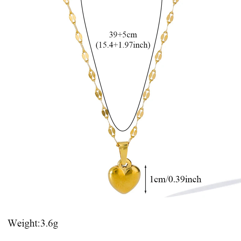 1007 Stainless Steel Heart Love Necklace, Bracelet & Earrings Set