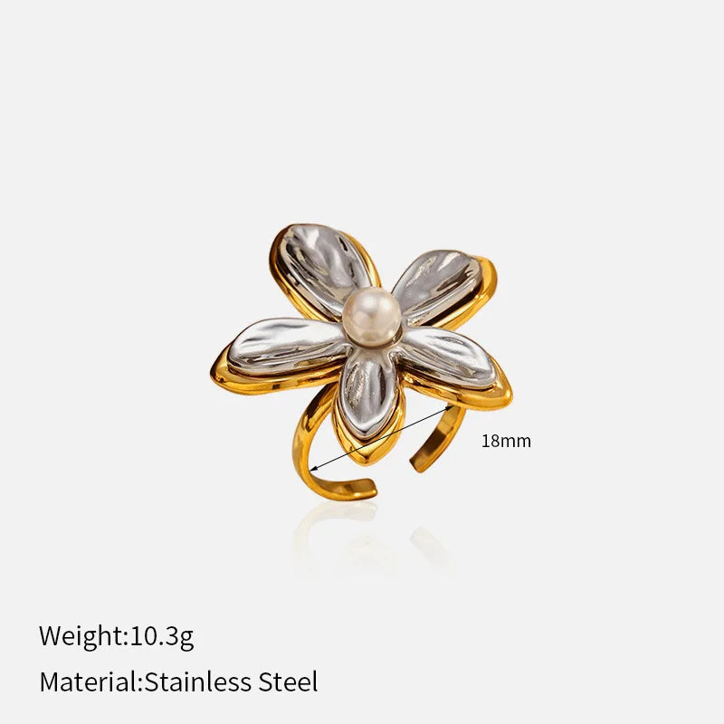 1007 Enamel Leaf Open Ring