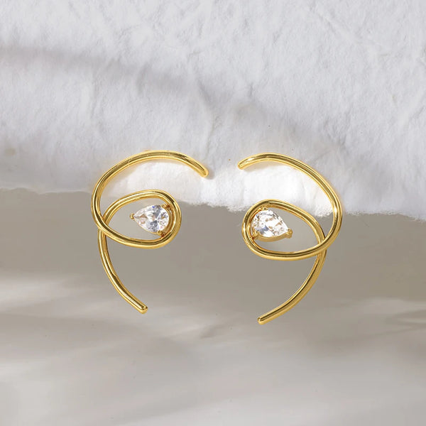 Irregular Zircon Drop Earrings