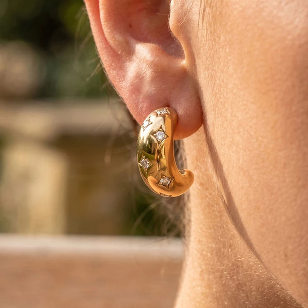 Irregular Zircon Drop Earrings