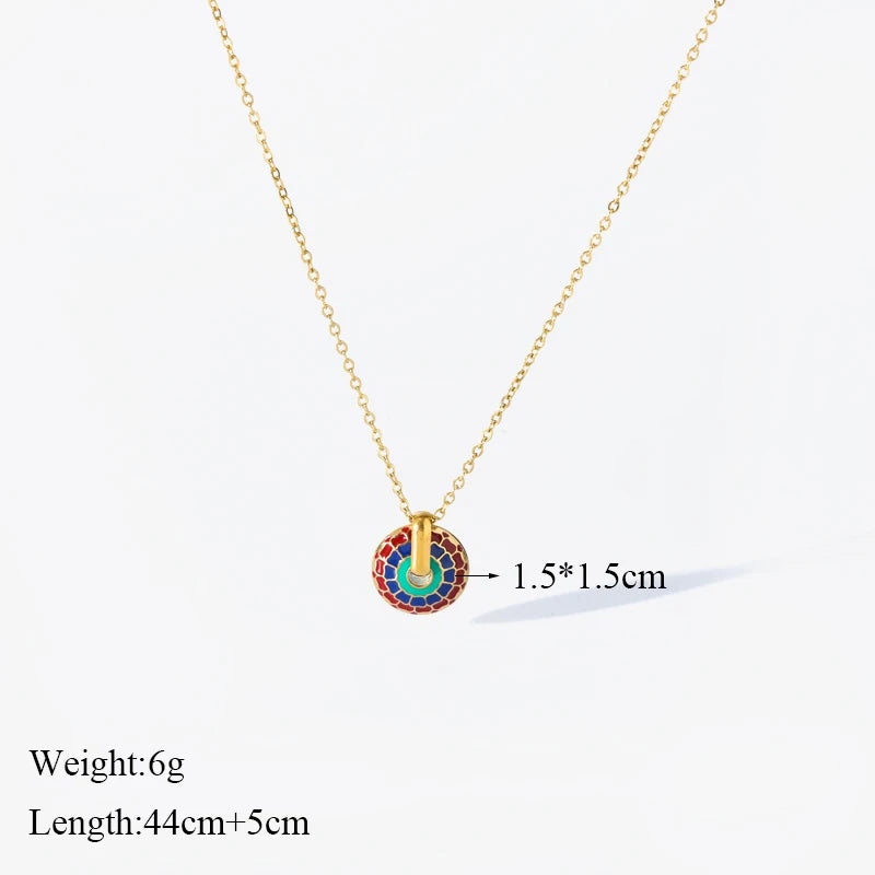 1007 Stainless Steel Vintage Flower Necklace & Earrings Set
