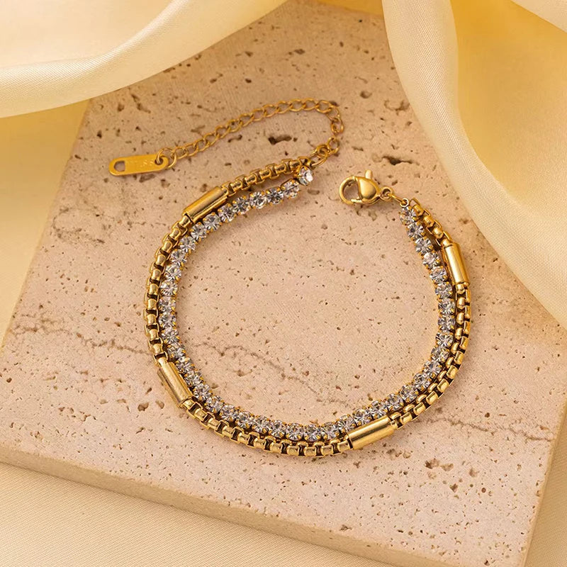 1007 Double-Layer Zircon Bracelet