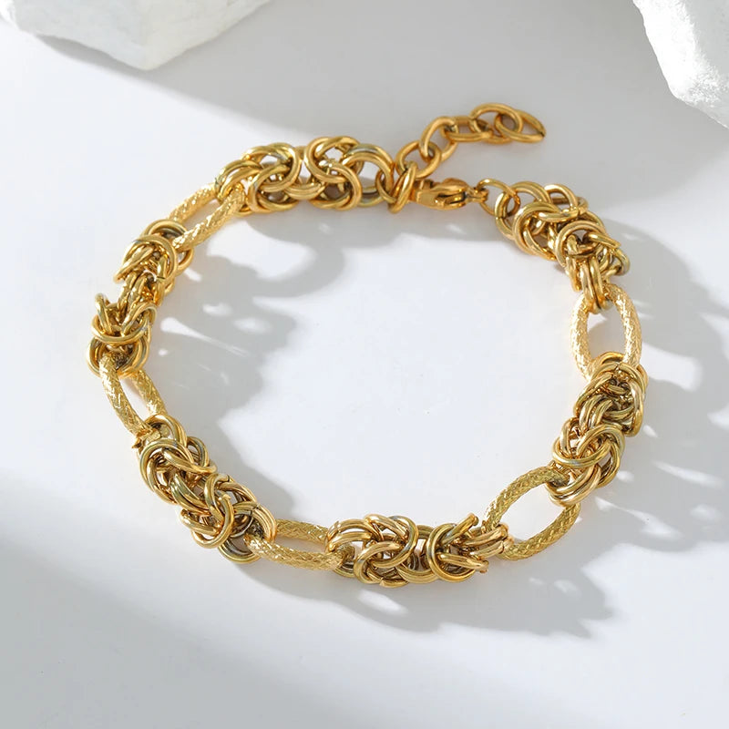 1007 Stainless Steel Twisted Gold Bracelet Bangle