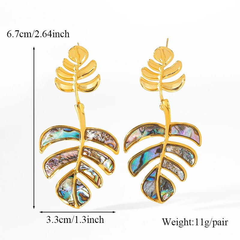 1007 Stainless Steel Blue Stone Drop Dangle Earrings