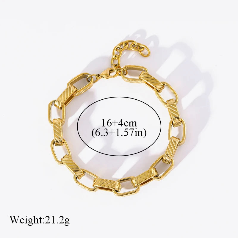 1007 Stainless Steel Twisted Gold Bracelet Bangle