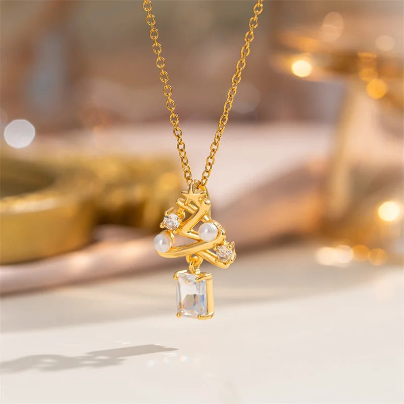 1007 Christmas Enamel Pendant Necklace