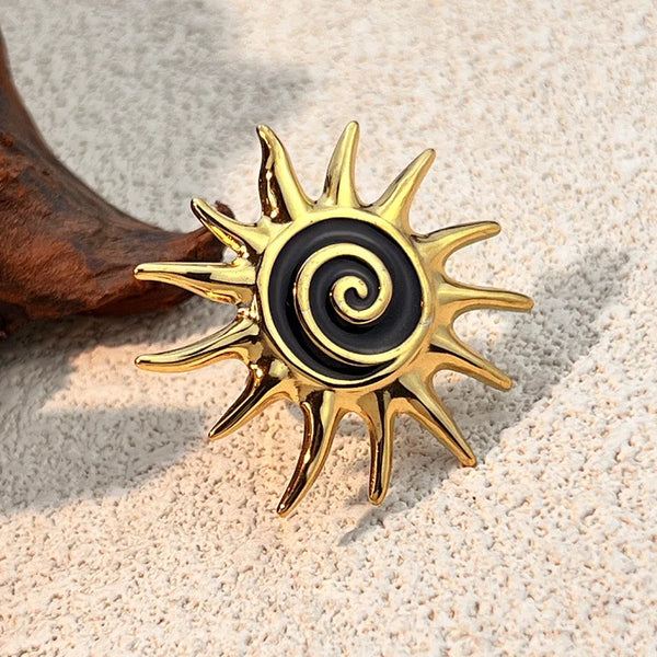 Enamel Seahorse Adjustable Ring