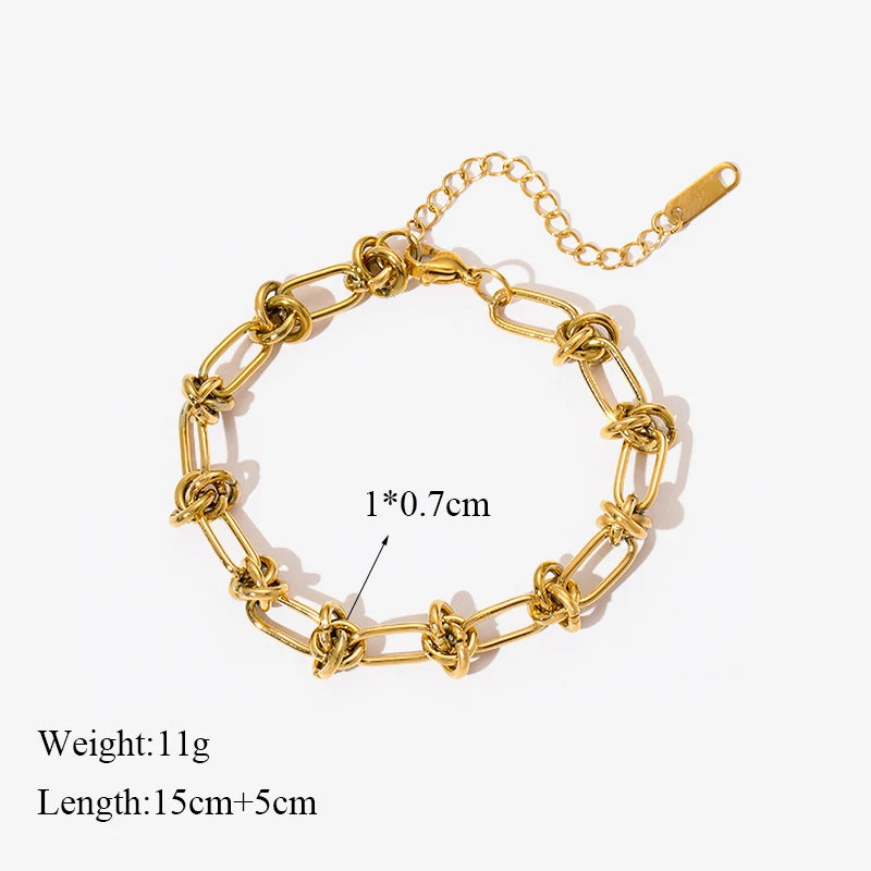 1007 Stainless Steel Twisted Gold Bracelet Bangle