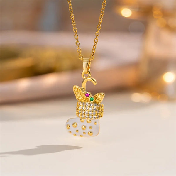 Christmas Enamel Pendant Necklace