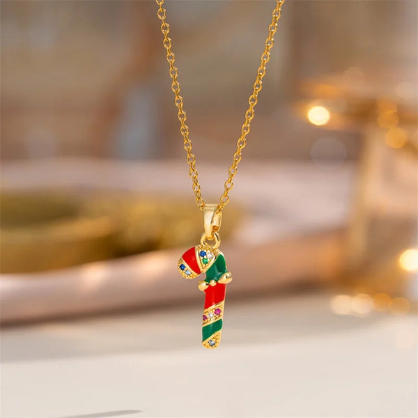 Christmas Enamel Pendant Necklace