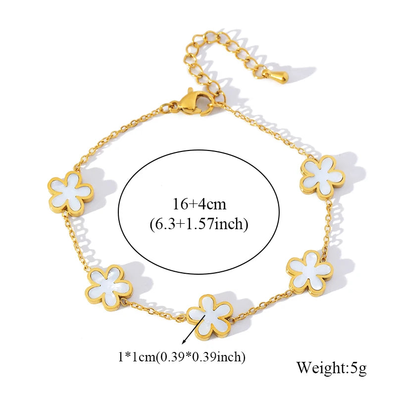 1007 Stainless Steel Colorful Star Zircon Charm Bracelet