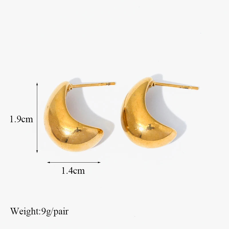 1007 Stainless Steel Gold Geometric Twist Earrings