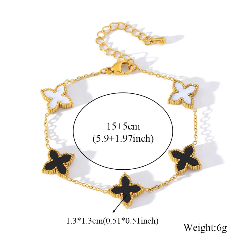 1007 Stainless Steel Colorful Star Zircon Charm Bracelet
