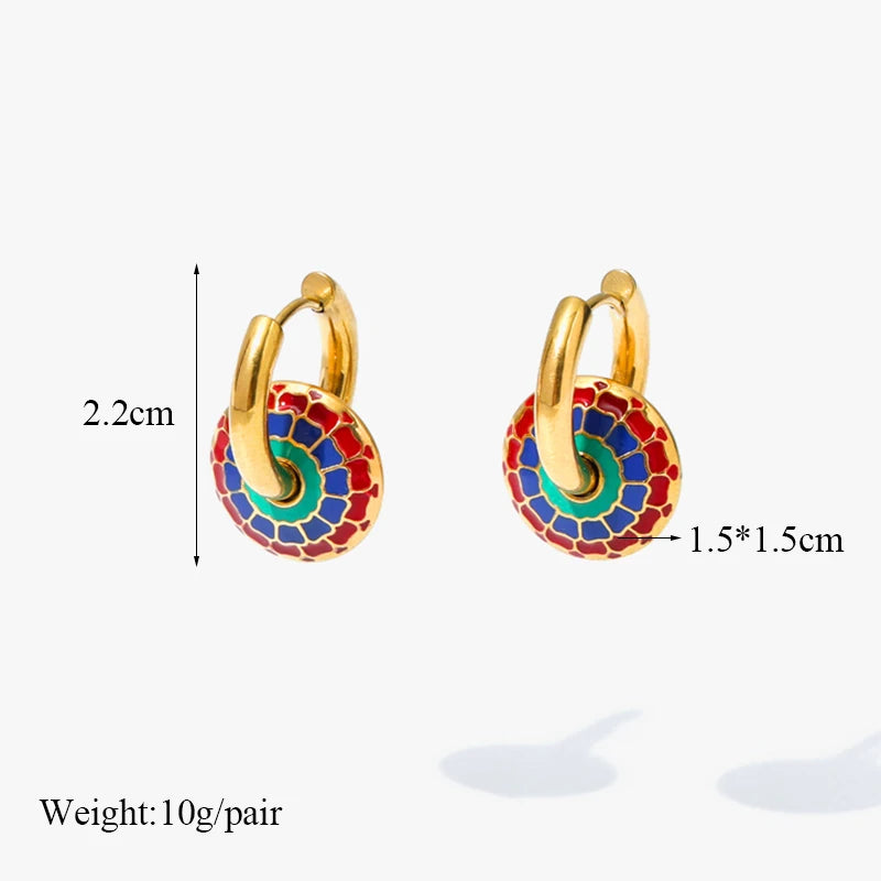 1007 Stainless Steel Vintage Flower Necklace & Earrings Set