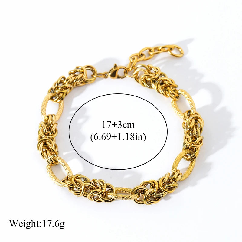 1007 Stainless Steel Twisted Gold Bracelet Bangle