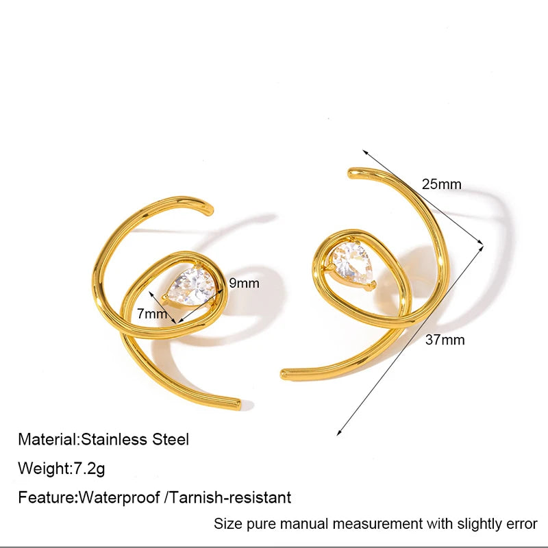 1007 Irregular Zircon Drop Earrings