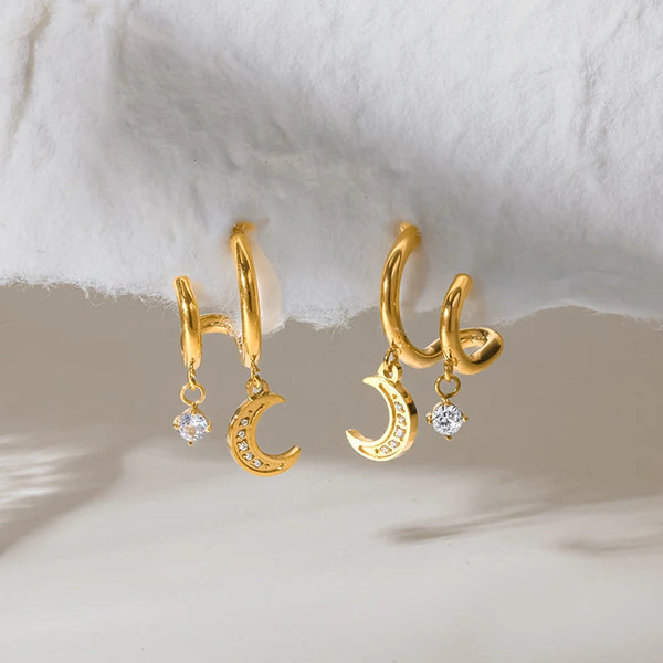 Irregular Zircon Drop Earrings