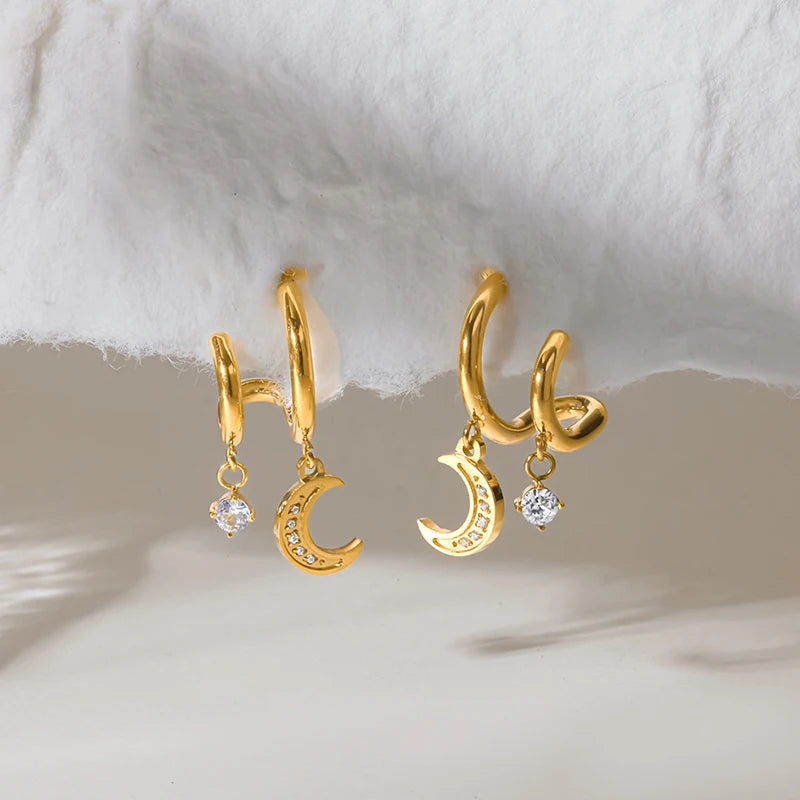 1007 Irregular Zircon Drop Earrings