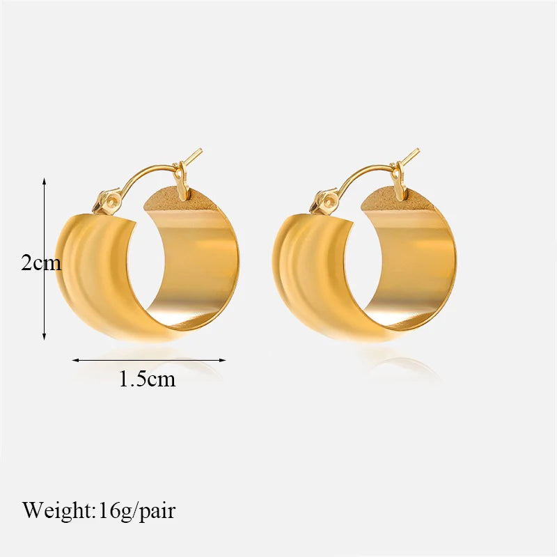 1007 Stainless Steel Gold Twist Hoop Earrings