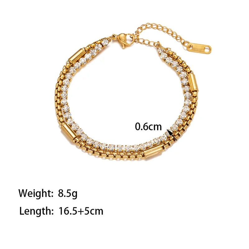 1007 Double-Layer Zircon Bracelet