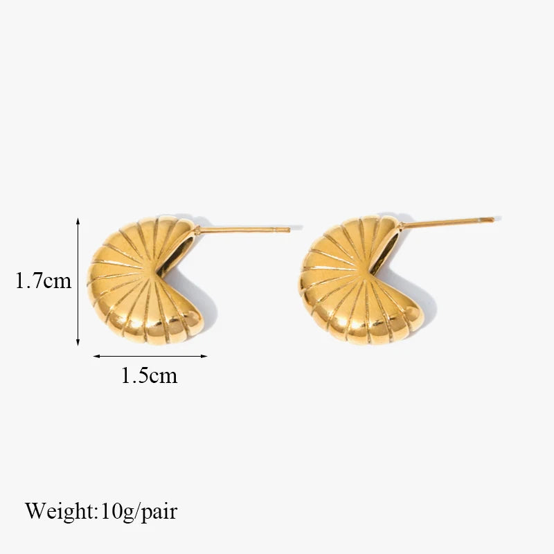1007 Stainless Steel Gold Geometric Twist Earrings