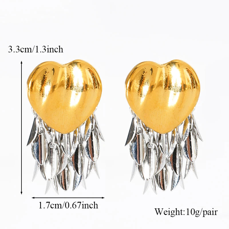1007 Stainless Steel Blue Stone Drop Dangle Earrings