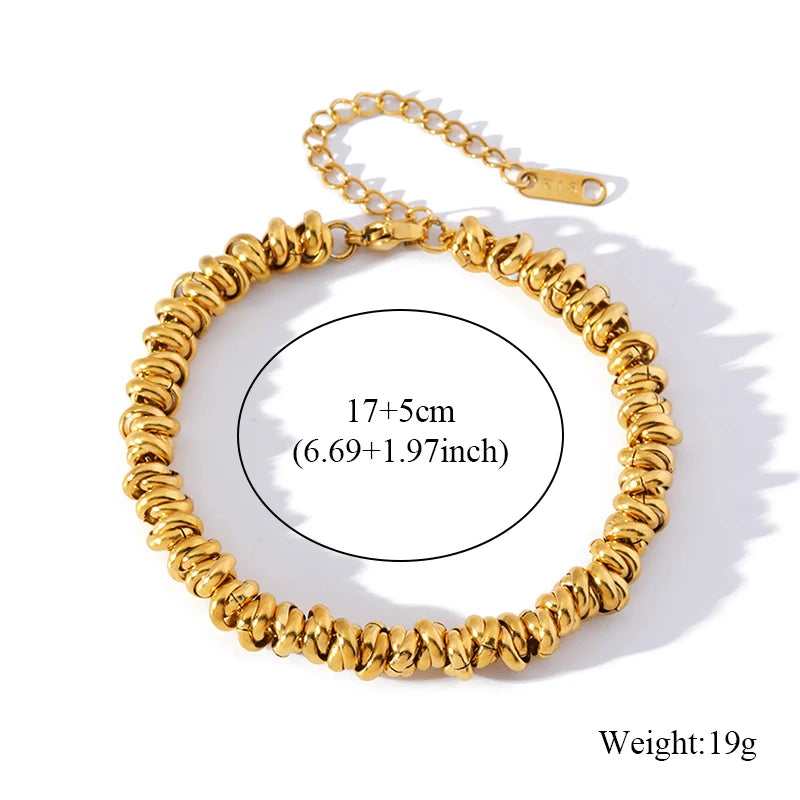 1007 Stainless Steel 2-Color Chain Necklace & Bracelet Set