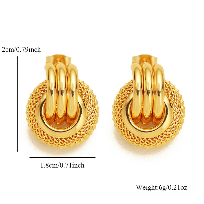 1007 Small Gold Round Stud Earrings