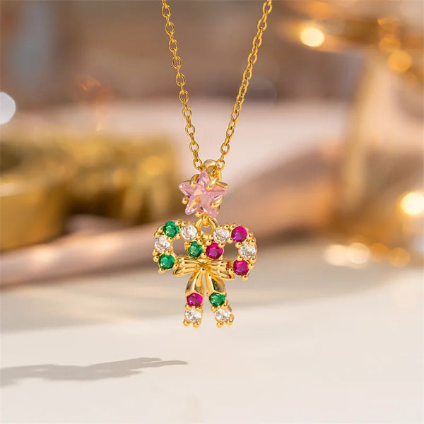 Christmas Enamel Pendant Necklace