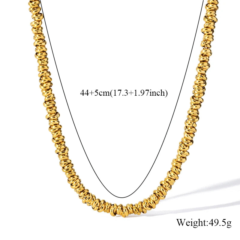 1007 Stainless Steel 2-Color Chain Necklace & Bracelet Set