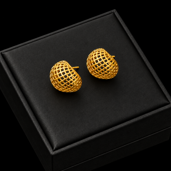 Small Gold Round Stud Earrings