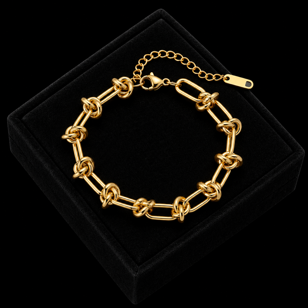 1007 Stainless Steel Twisted Gold Bracelet Bangle