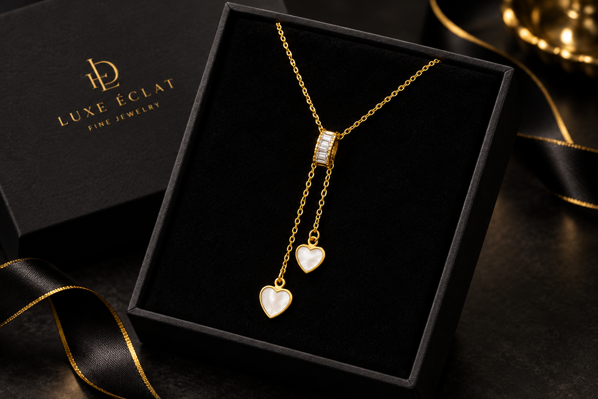 1007 Moon, Pearl & Puppy Pendant Necklace
