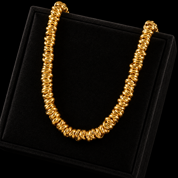 Stainless Steel 2-Color Chain Necklace & Bracelet Set
