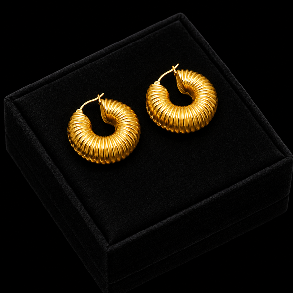 Stainless Steel Gold Geometric Twist Earrings